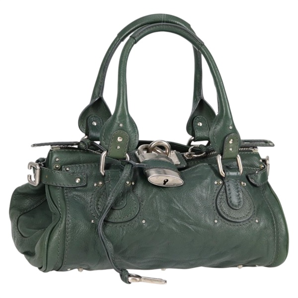 Chloe パディントン ミディアム ハンドバッグ グリーン シルバー
