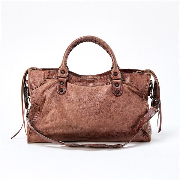 BALENCIAGA シティ ミディアム ハンドバッグ 115748 ブラウン マット