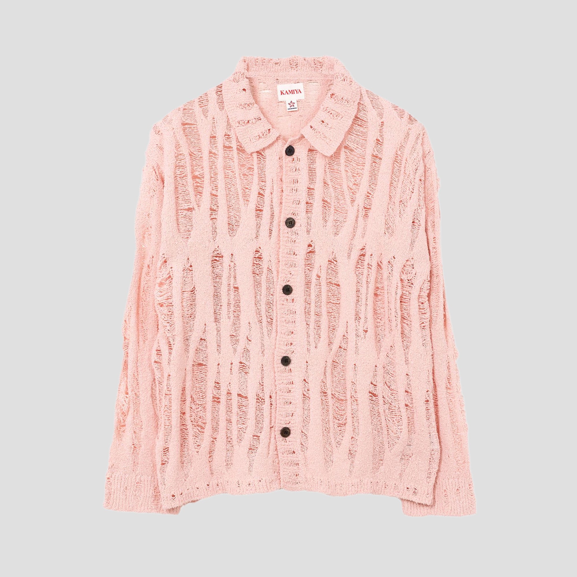 KAMIYA - DISTRESSED KNIT CARDIGAN