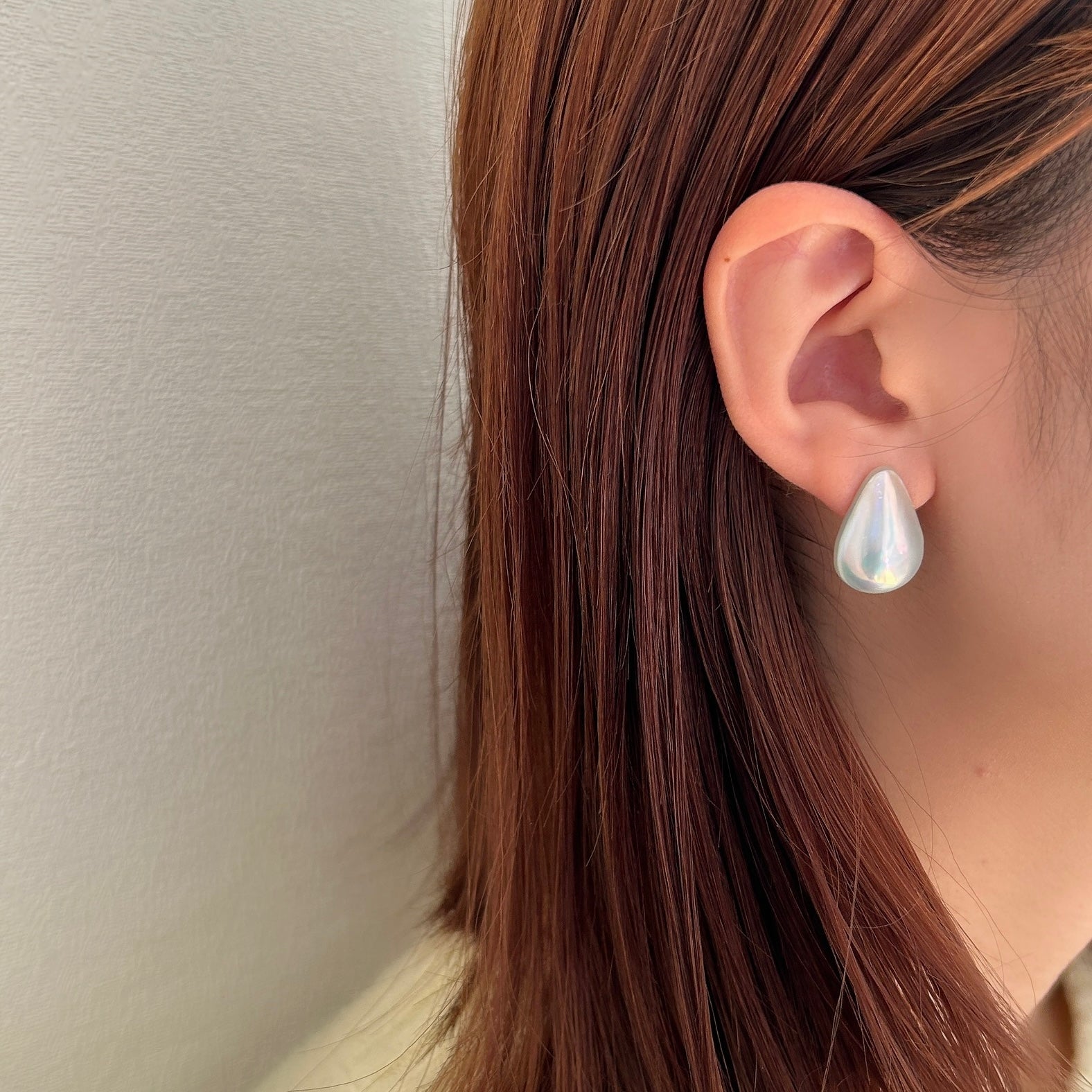 K18しずく型マベパールピアス