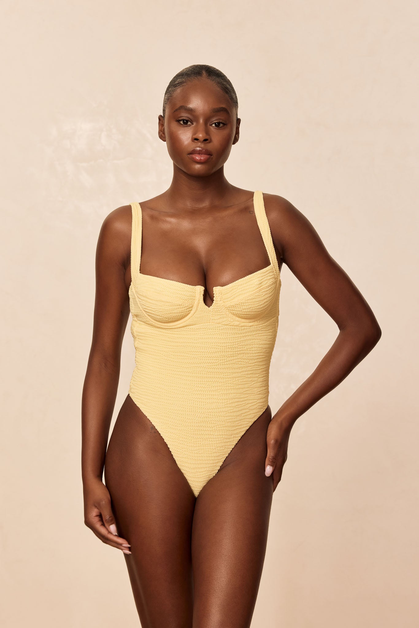Clovelly One Piece - Honey Crinkle – Monday Swimwear