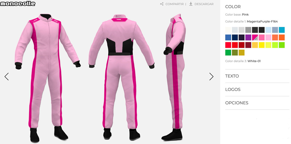 monocolle Marina UNIK Racing kart suit Stripe add simple design