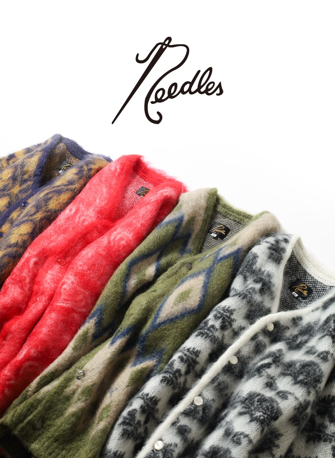 NEEDLES 24AW Mohair 総柄 モヘア カーディガン L 新品 NEEDLES 24AW