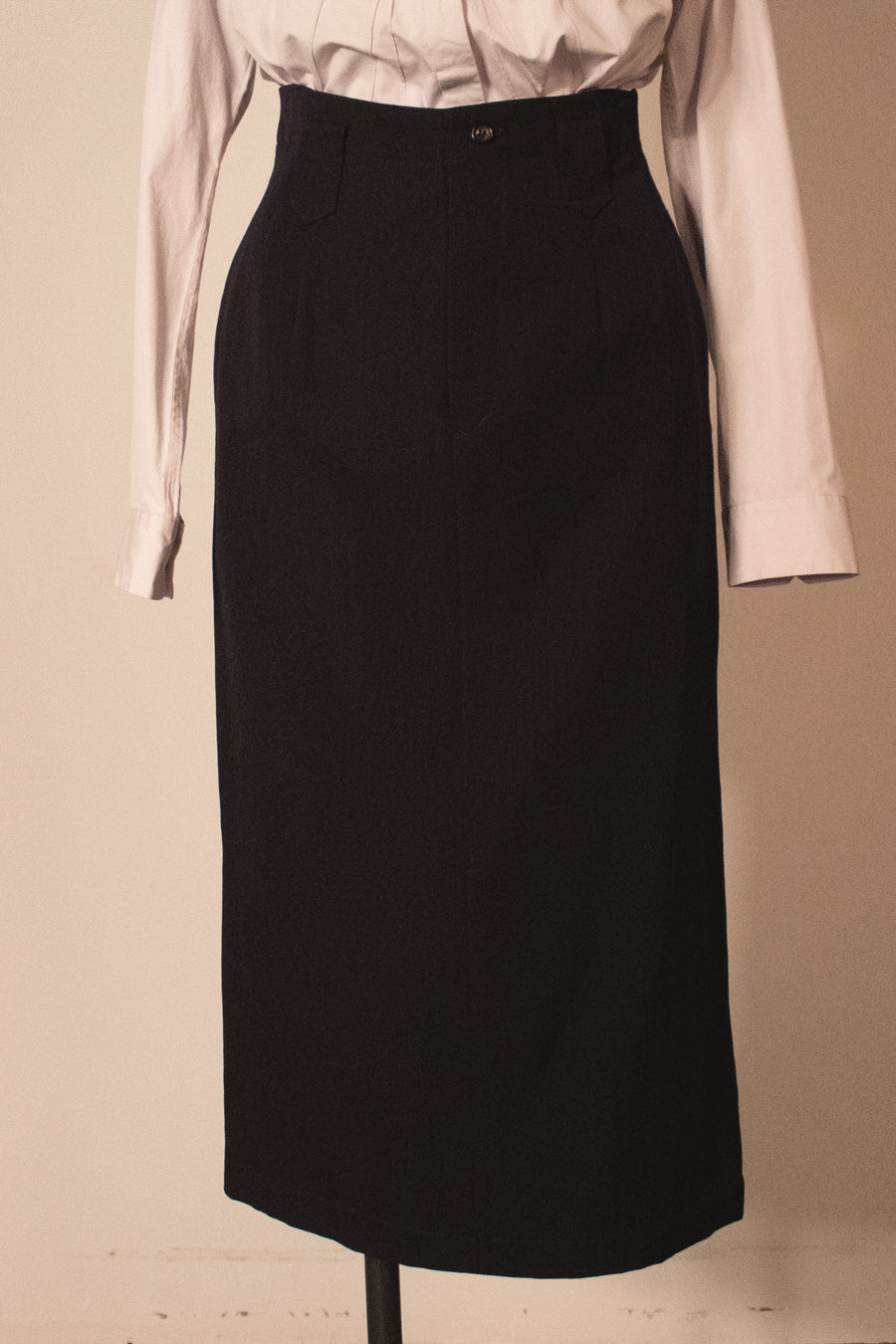 Tricot Comme des Garçons navy wool pencil skirt – Moore Vintage