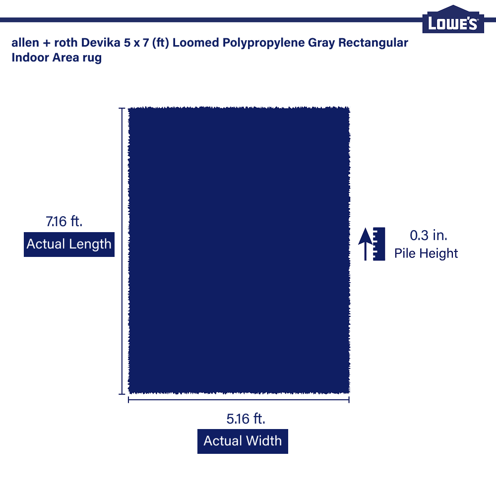 allen + roth Devika 5 X 7 (ft) Gray Indoor Area Rug 2-7026-451 at