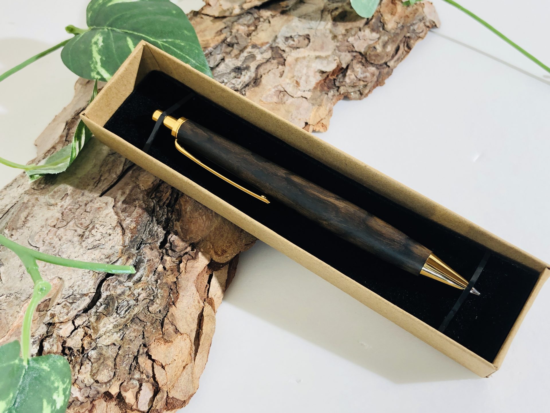 シャープペンシル 黒柿（網杢）木軸 | 木軸ペン工房 （モクペン）