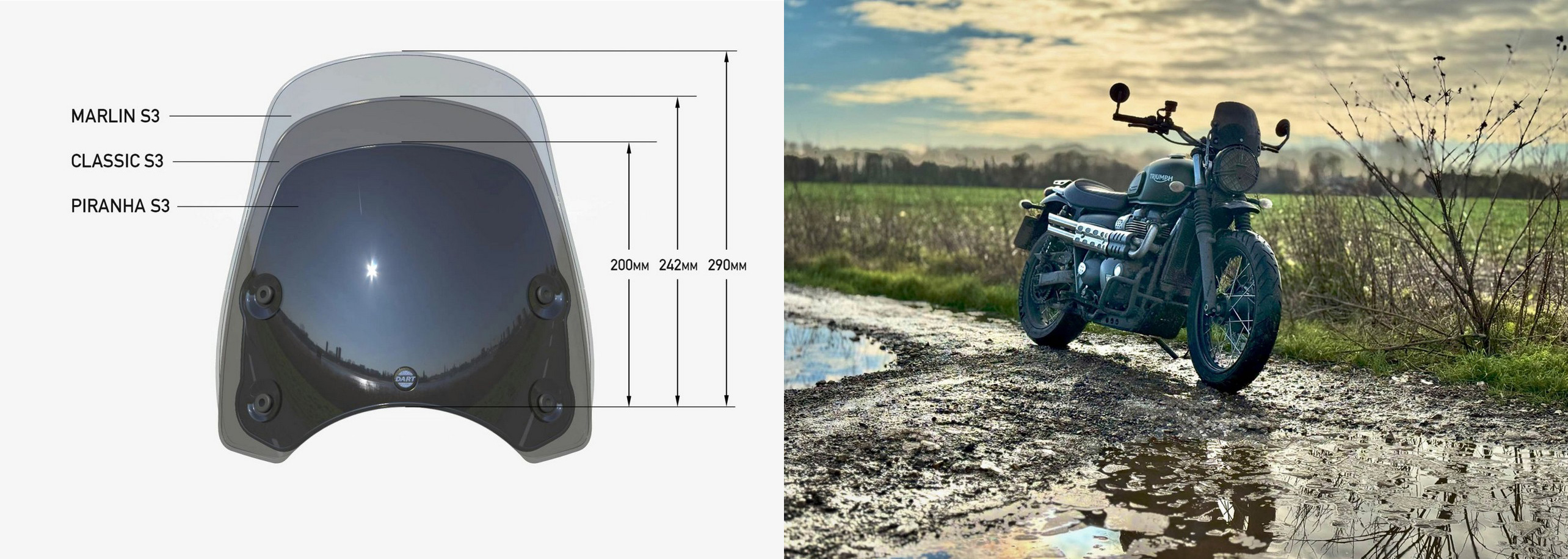 トライアンフ Scrambler(スクランブラー) |スクリーン|DART|モトパーツ