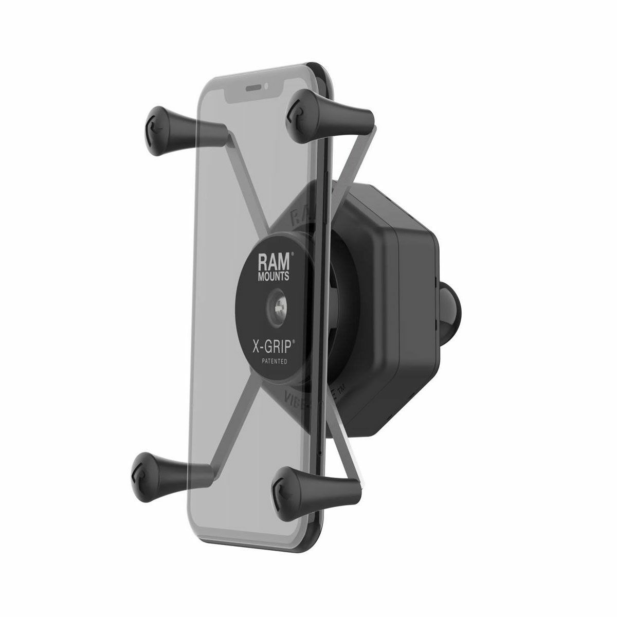 ラムマウント 防振Xグリップ(M)スマホホルダー テザー付 1インチボール