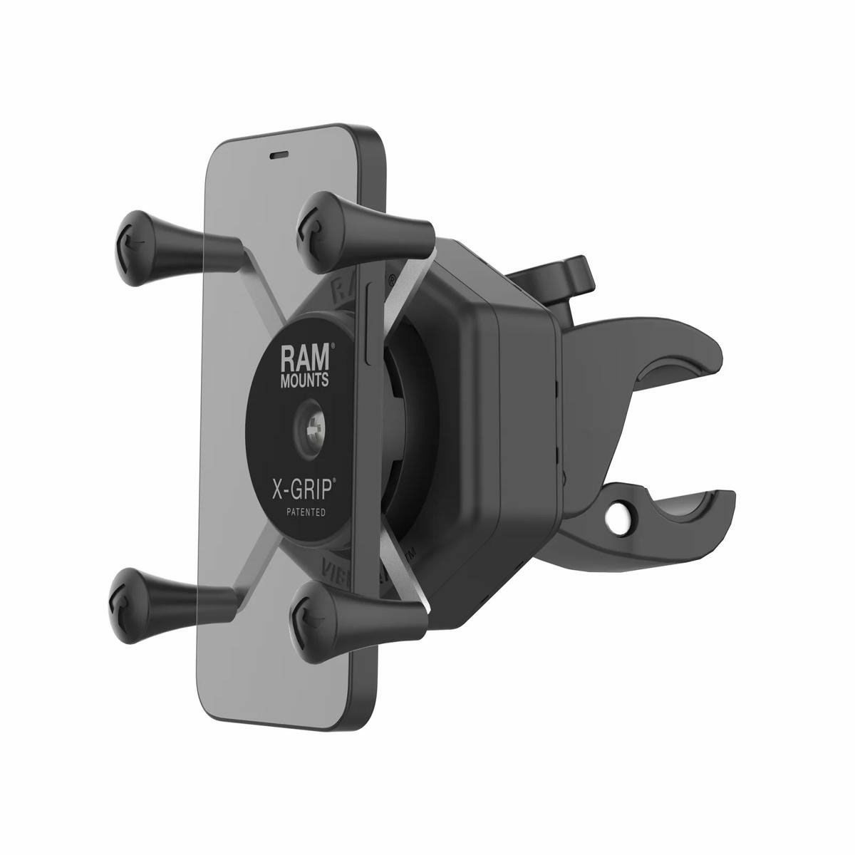 ラムマウント 防振Xグリップ(M)スマホホルダー テザー付 1インチボール