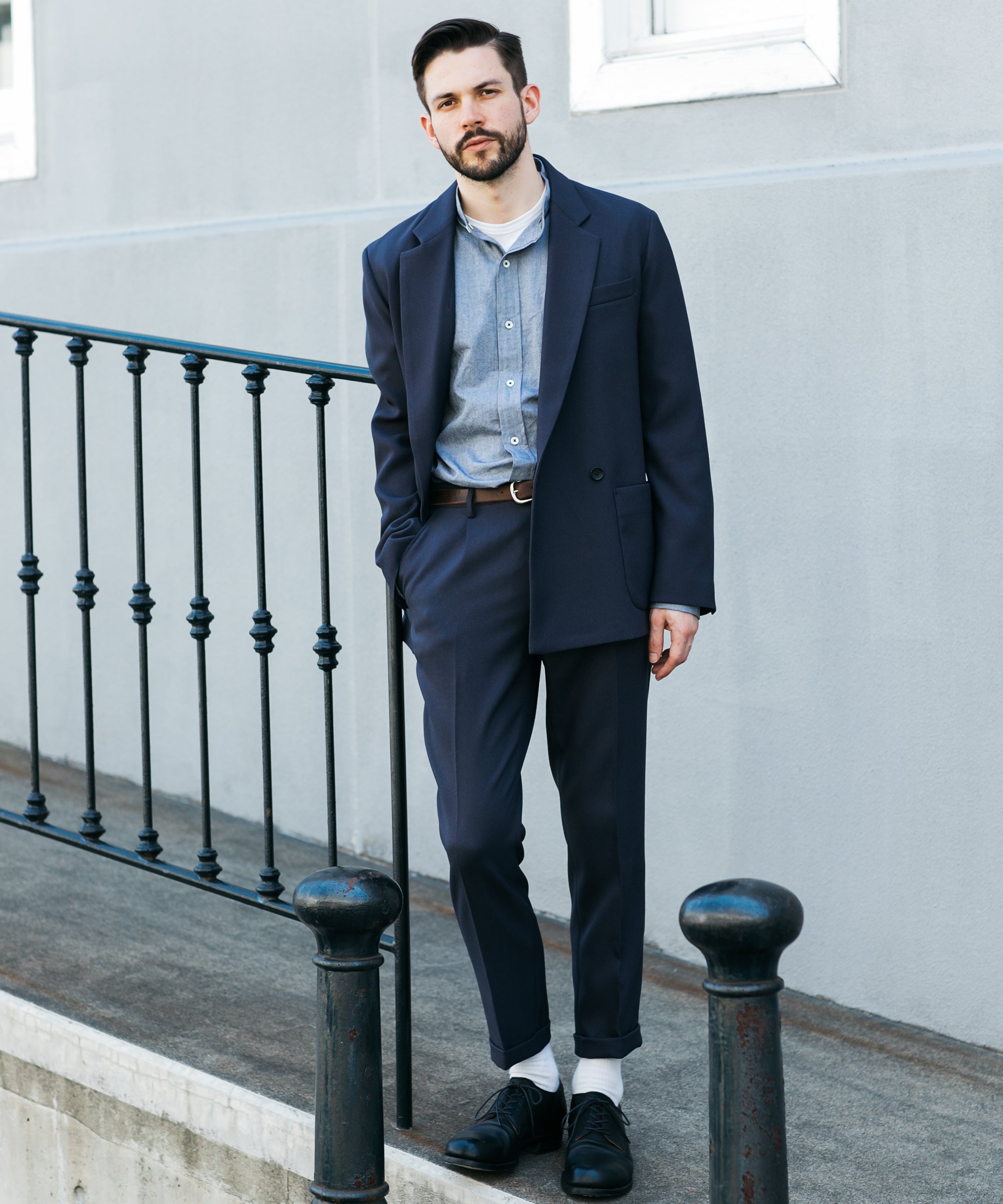 MR.OLIVE / RETRO POLYESTER TWILL / 2B DOUBLE BREASTED JACKET – MR