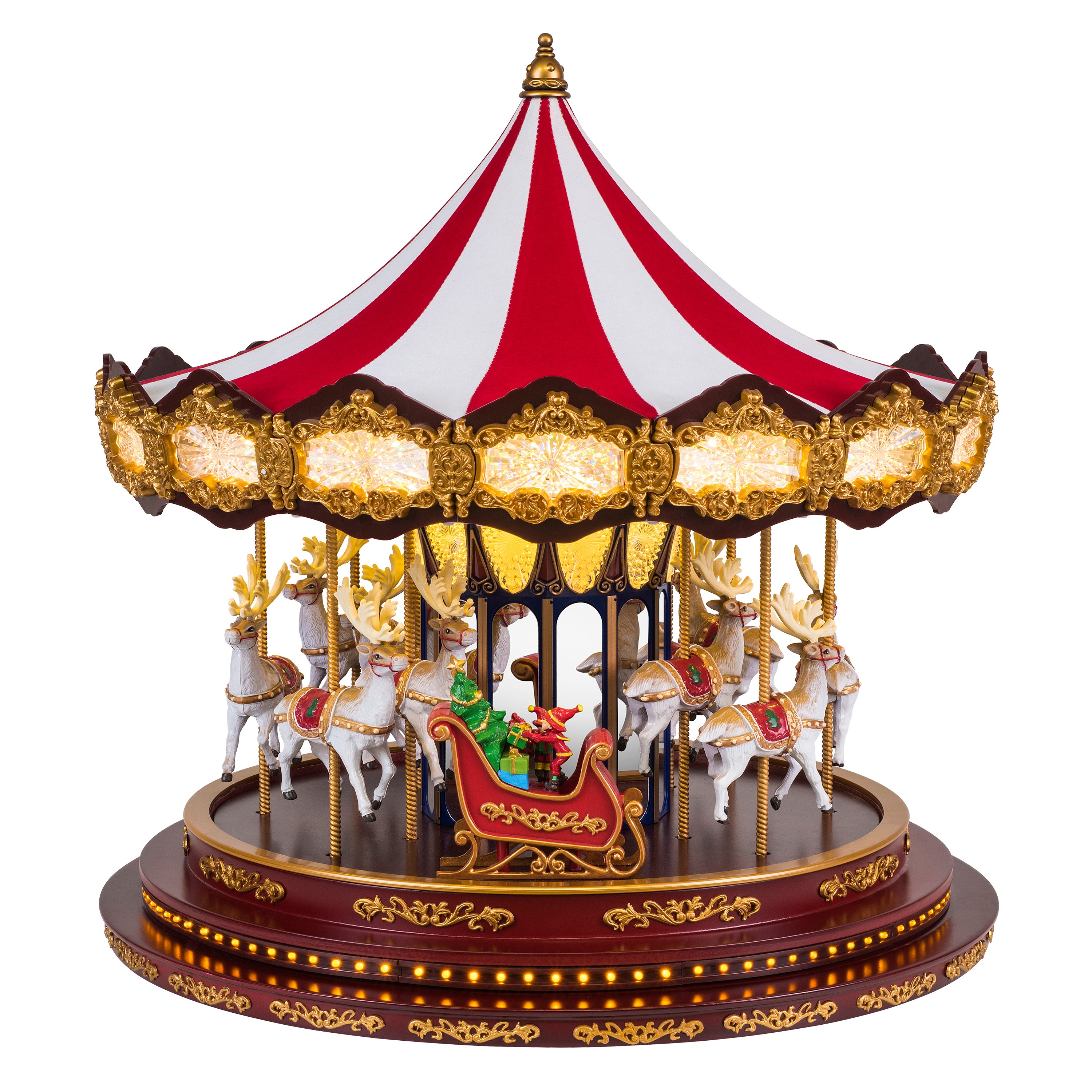 17 in. Deluxe Christmas Carousel - Santa | Reindeer | Musical