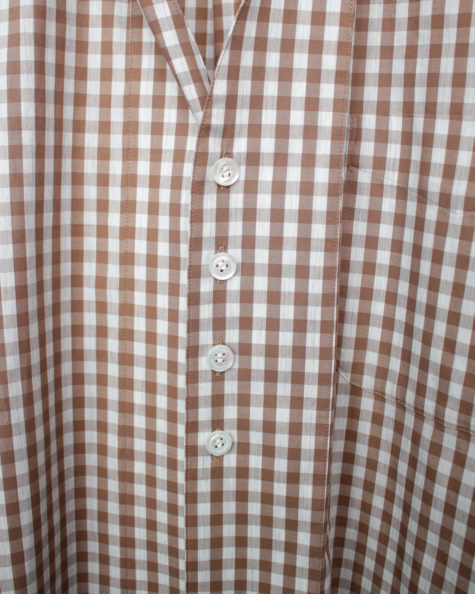 ENSOU. エンソウ 通販 GINGHAM CHILDISH SHIRT (E12S002) Beige