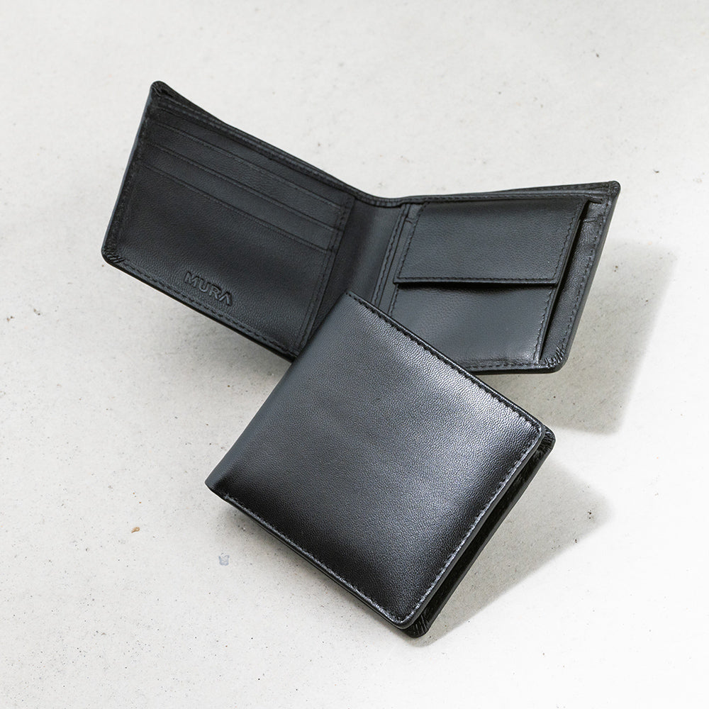MURA 財布 メンズ 二つ折り 二つ折り財布 本革 スリム 小銭入れ