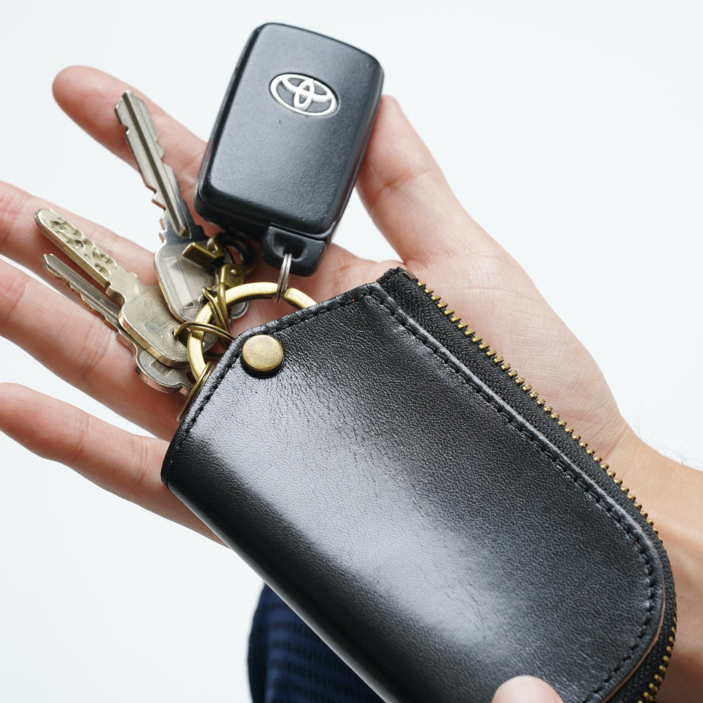 イタリアンレザー L字ファスナー カードキー対応 スマート キーケース