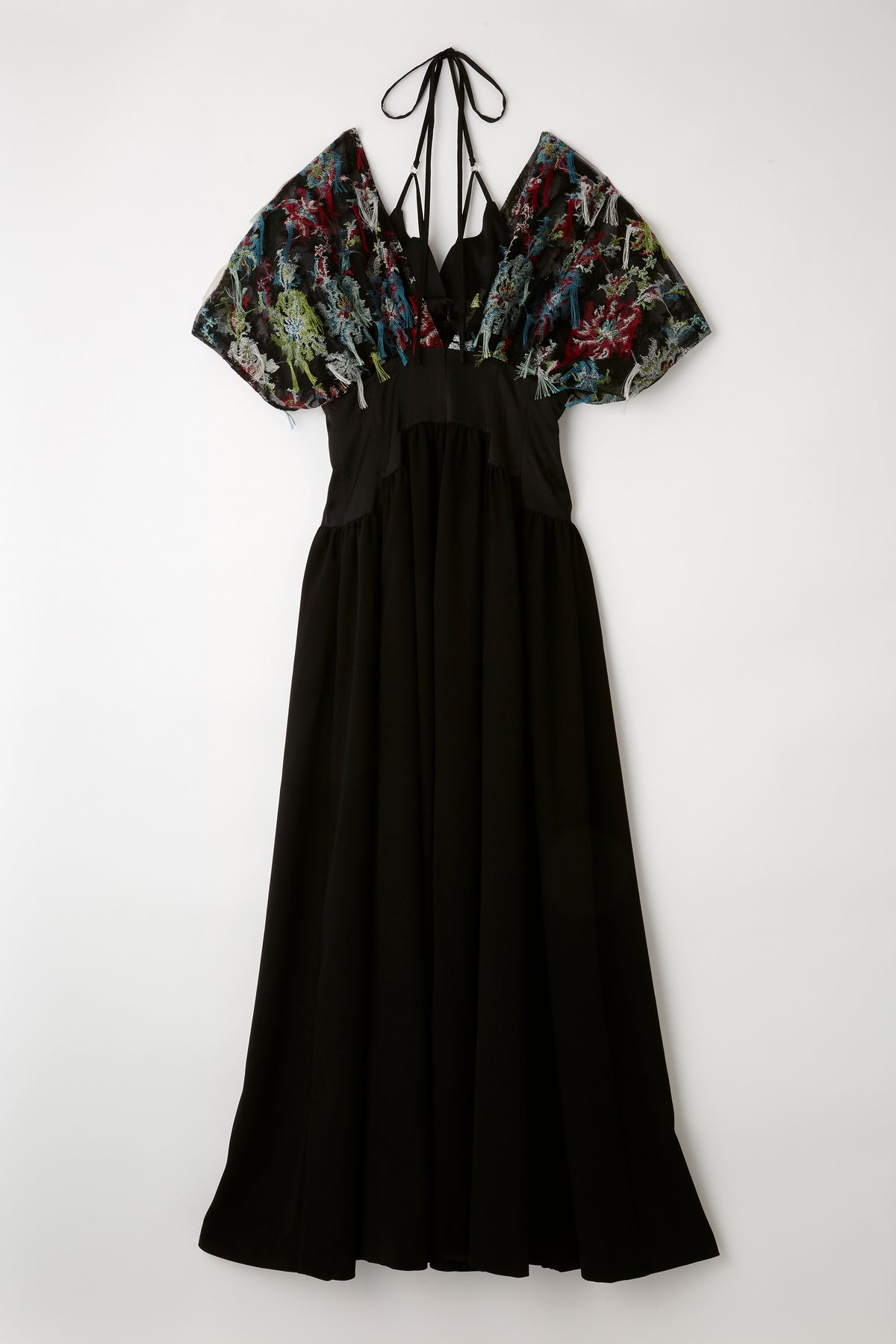 murral 刺繍ワンピースブラックミューラル