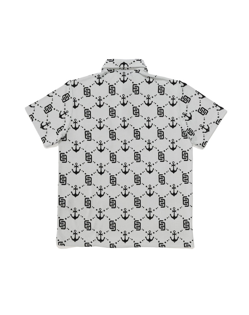 muta ダイアゴナル ジャガード ポロシャツ ホワイト モノグラム