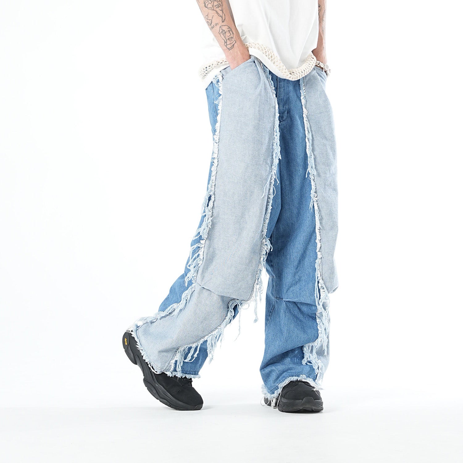 MUZE TURQUOISE LABEL - SWITCHING INDIGO DENIM CARVE PANTS(INDIGO