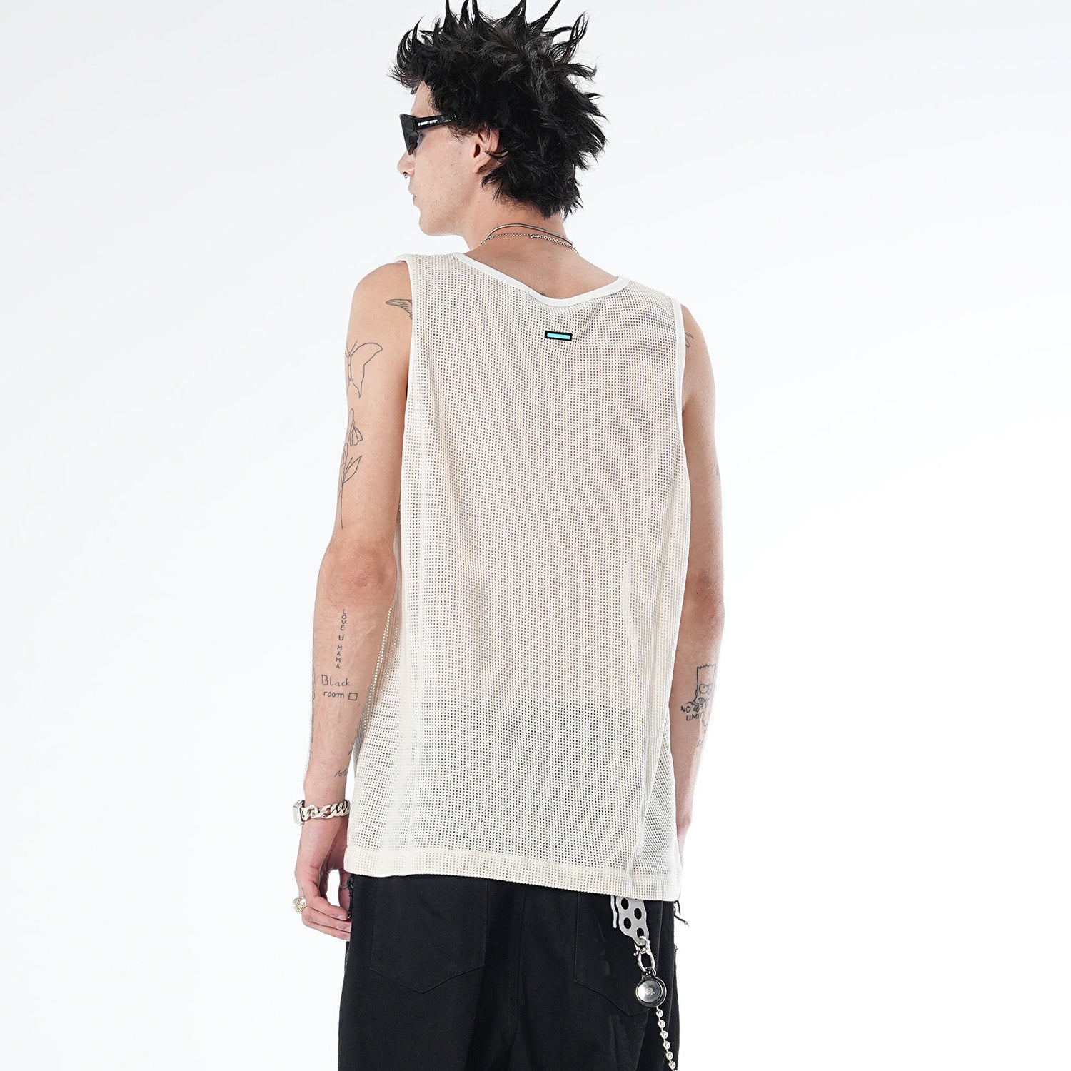 MUZE TURQUOISE LABEL - MESH TANK TOP(WHITE) ミューズ タンクトップ