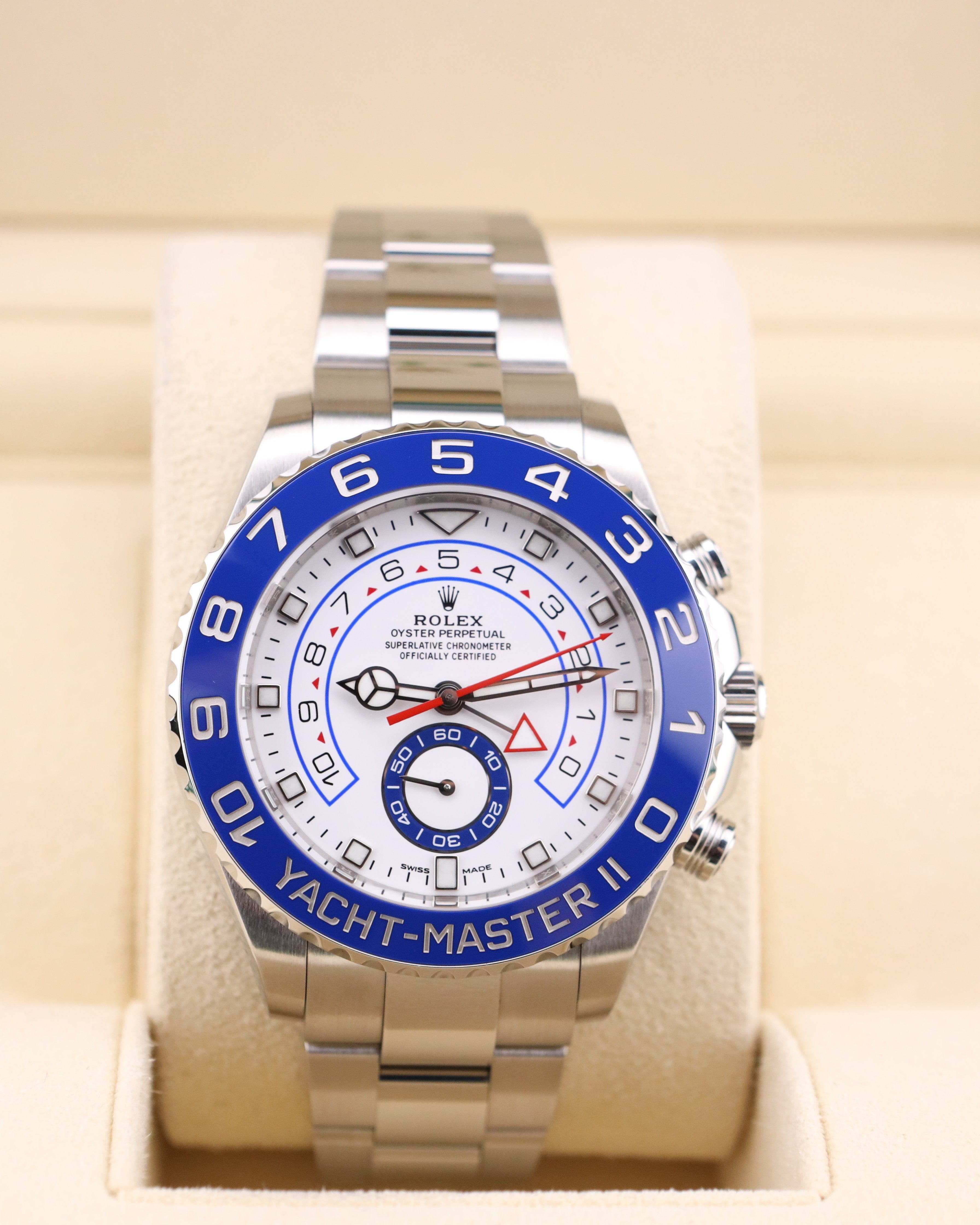 Rolex Yacht-Master II 44mm White Dial Blue Bezel 116680 – MVP