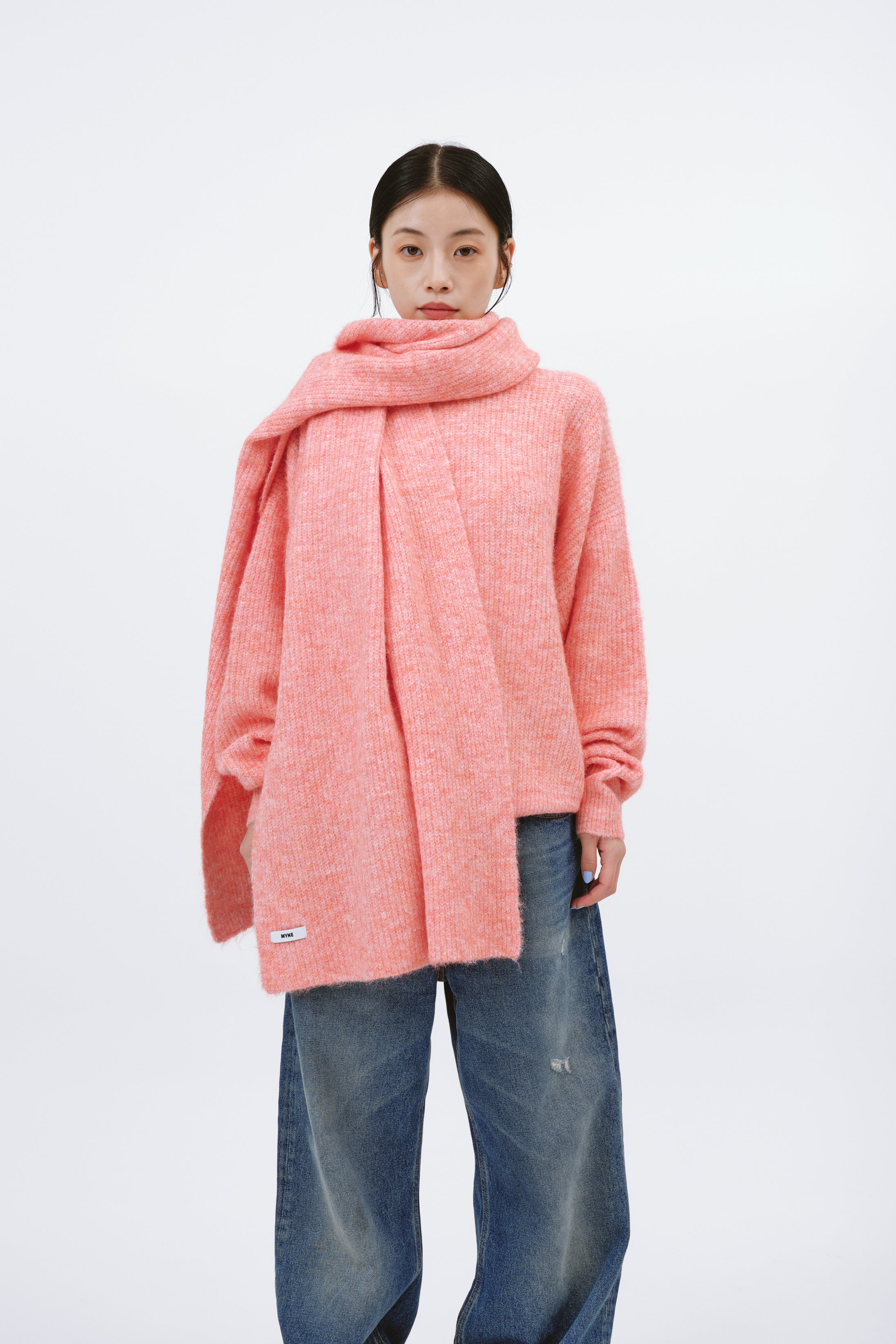 myne なぐもふうか SHORT KNIT HOODIE/PINK SHORT KNIT HOODIE/PINK – MYNE