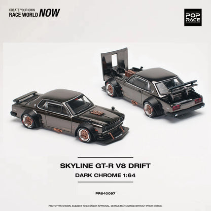 Pop Race 1:64 Nissan Skyline GT-R V8 Drift (Hakosuka) - Black