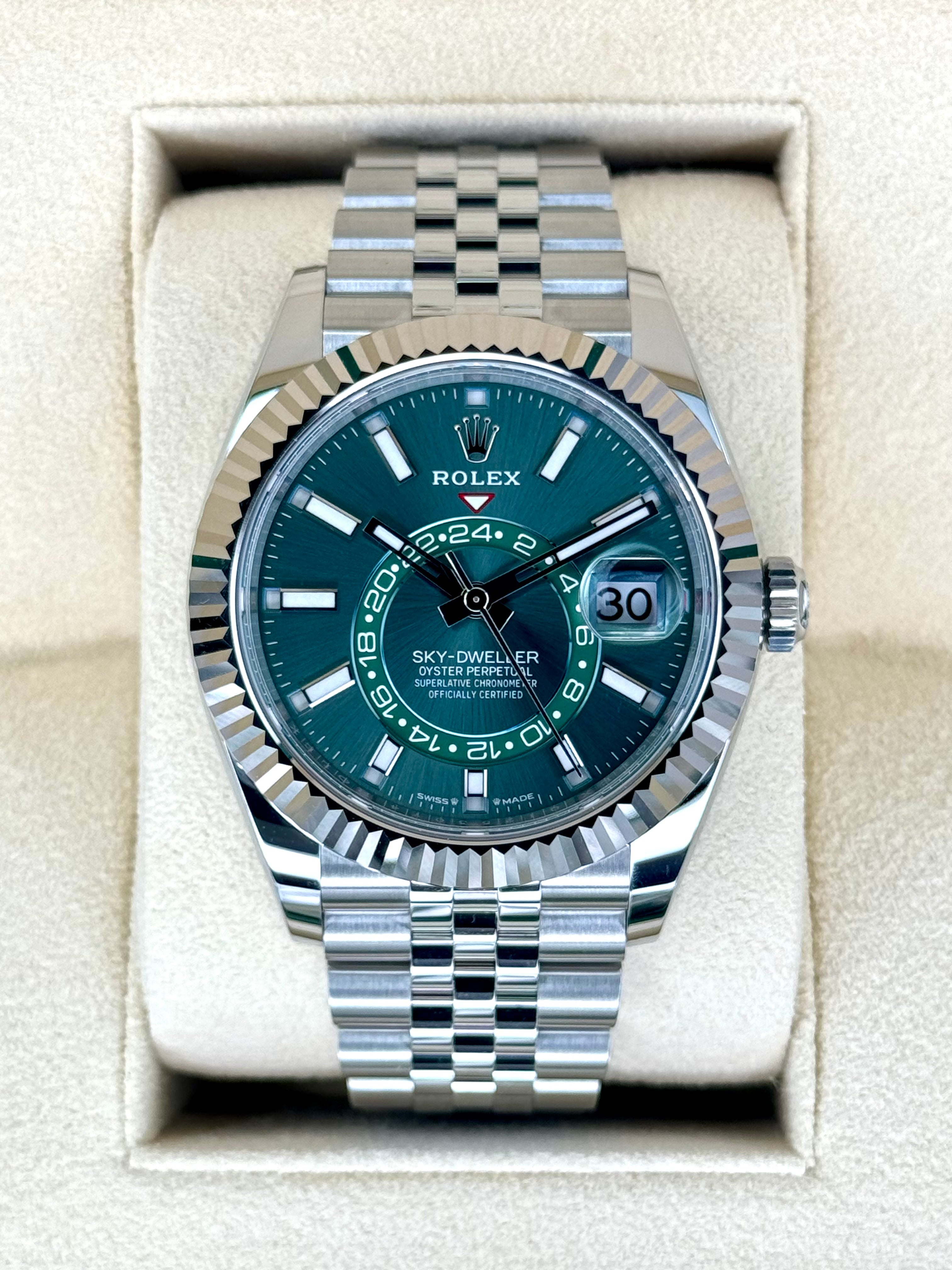 NEW 2024 Rolex Sky-Dweller 42mm 336934 Jubilee Mint Green Dial