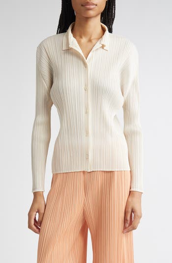 Pleats Please Issey Miyake Pleated Button-Up Shirt | Nordstrom