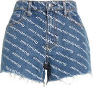 Alexander Wang Bite Logo High Waist Cutoff Denim Shorts | Nordstrom