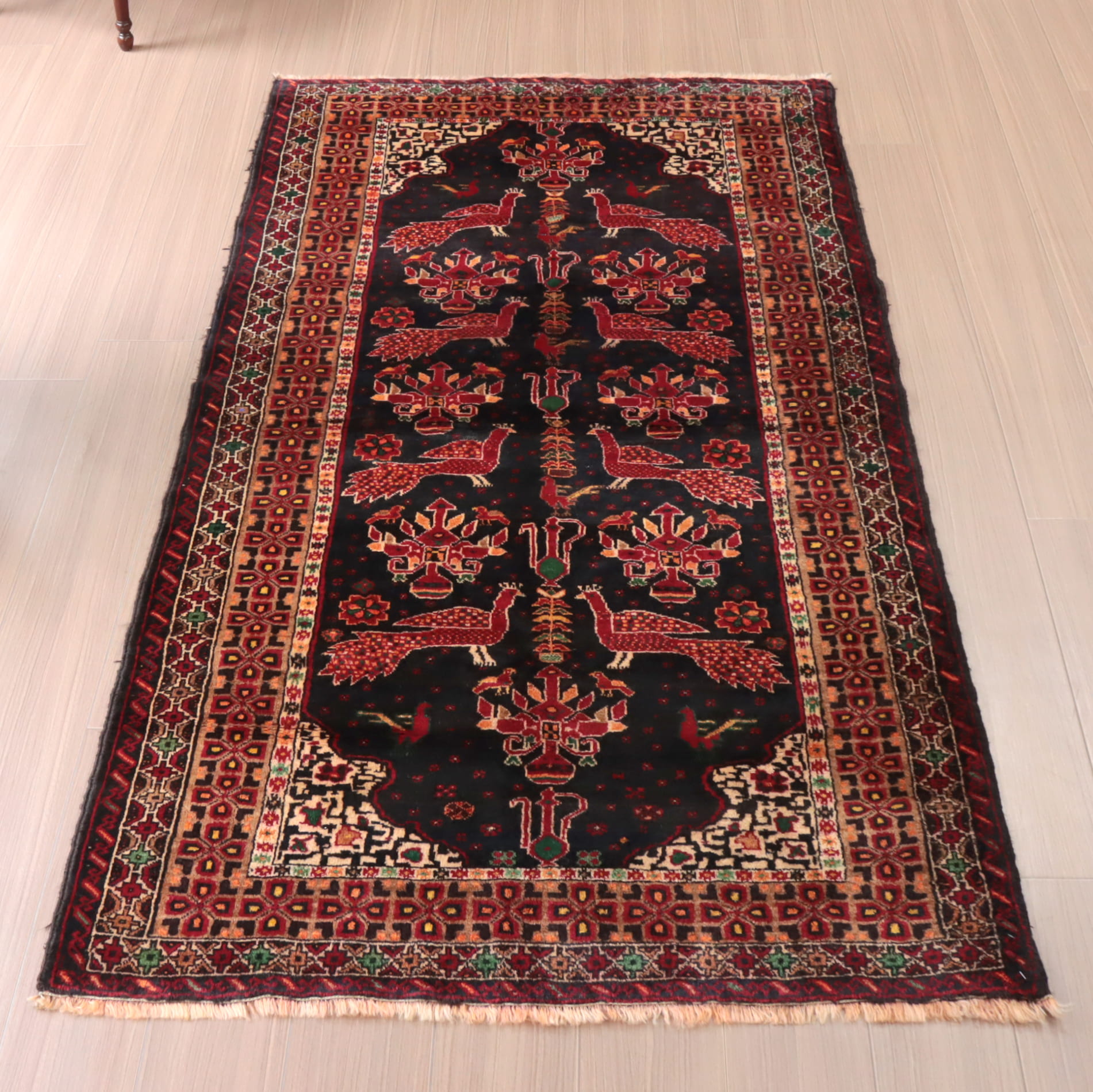 ダメージ多め格安】パキスタン絨毯 トルクメン 手織り ヴィンテージ