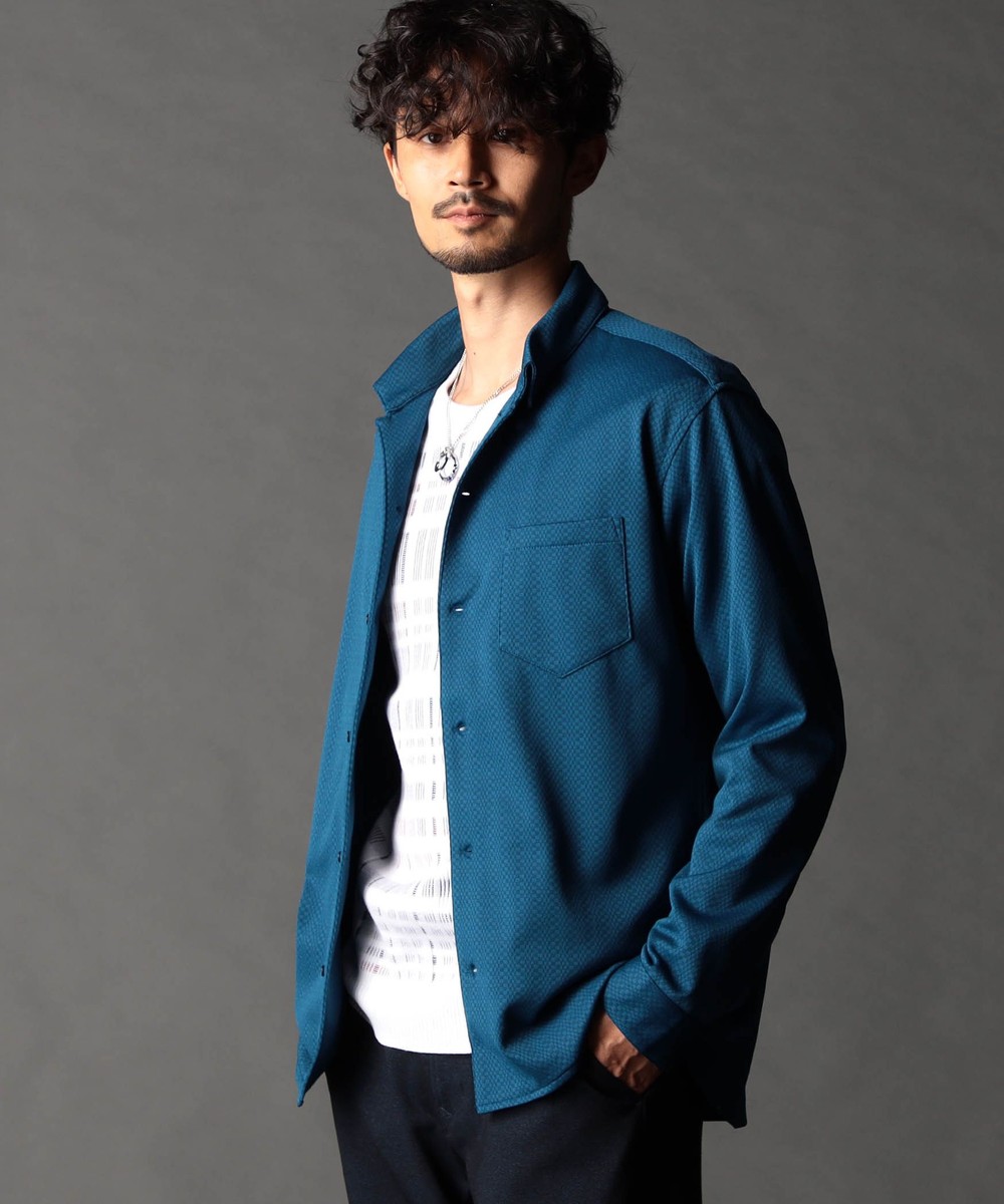 ジオメトリックスタンドボタンダウンシャツ｜長袖｜ニコル公式通販
