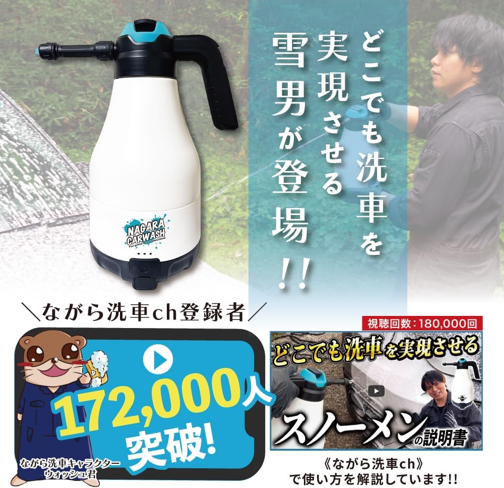 スノーメン 1.8L『どこでも洗車を実現させる雪男がやってきた