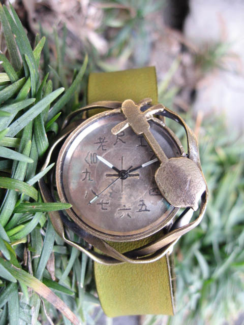 アンティーク調 手作り時計】ボーイズウォッチ 真鍮製 三線 手作り