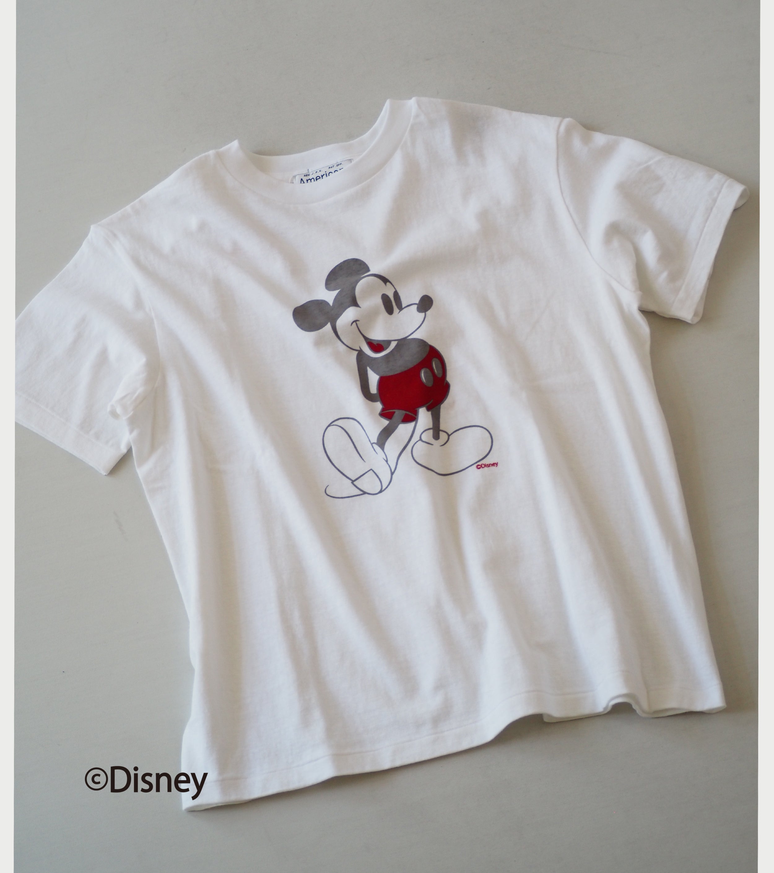 Americana ミッキーマウス プリントTシャツ , White – Navyblue