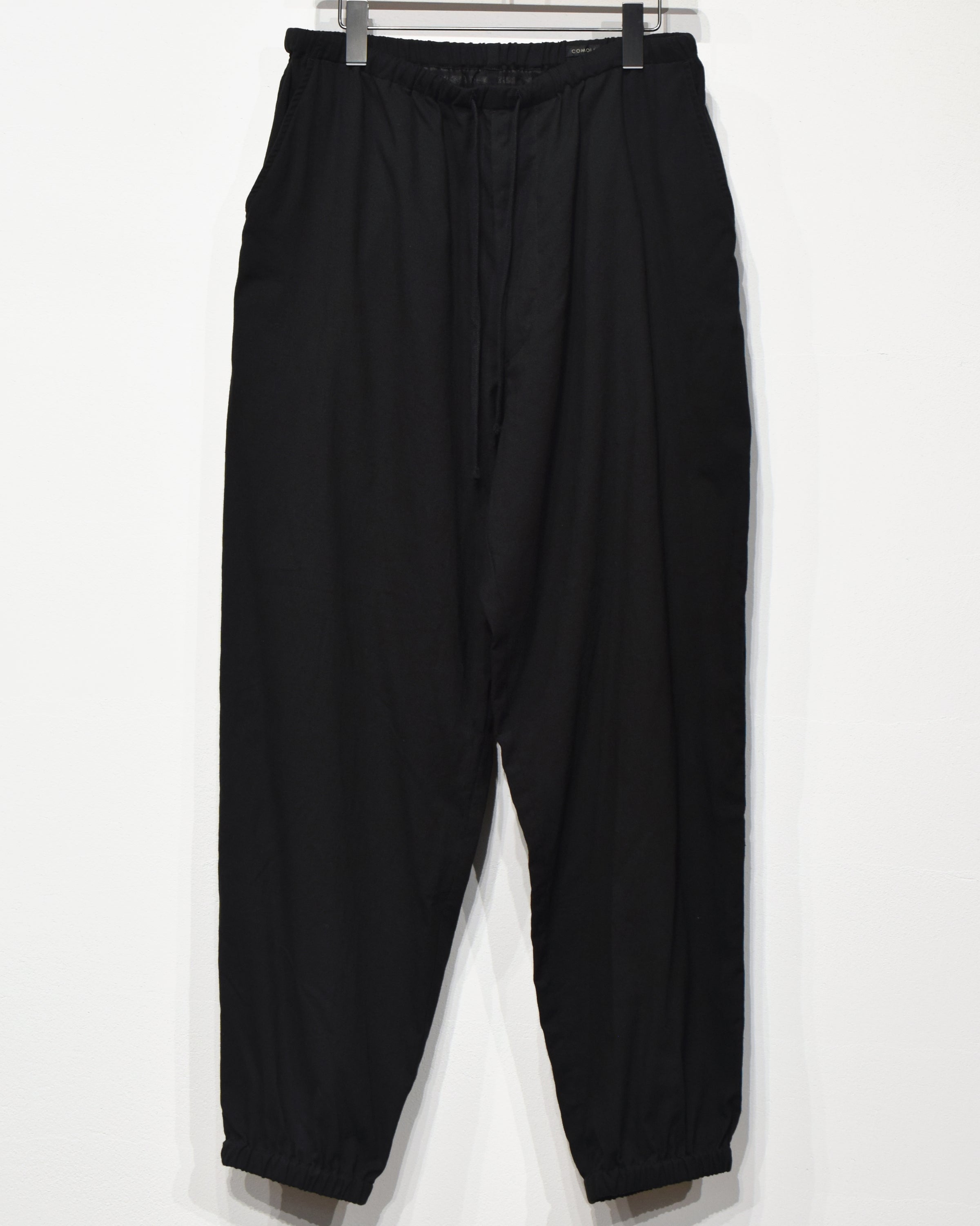 空紡オックス ドローストリング パンツ, Black – Navyblue