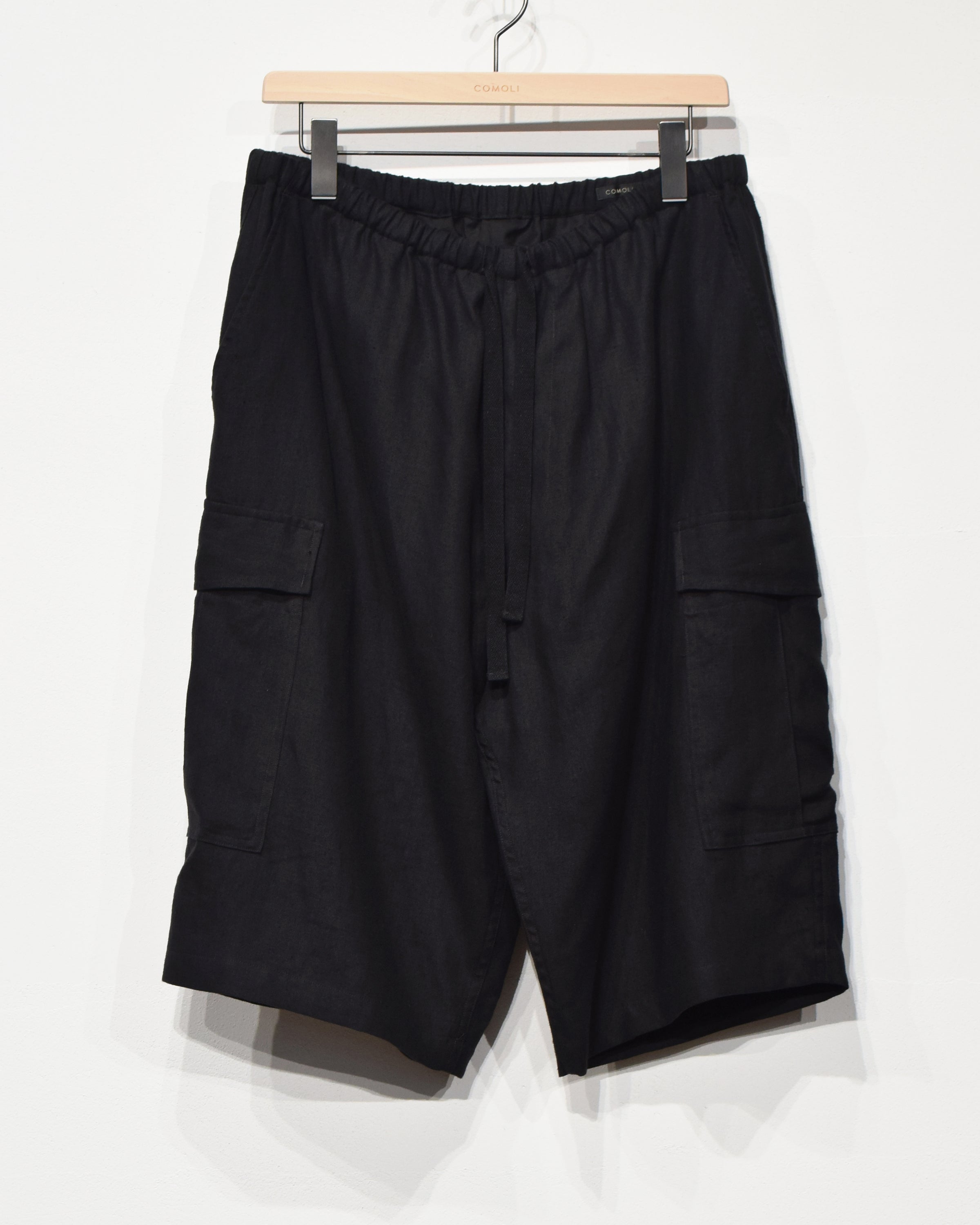 COMOLI カナパ カーゴショーツ, Black – Navyblue