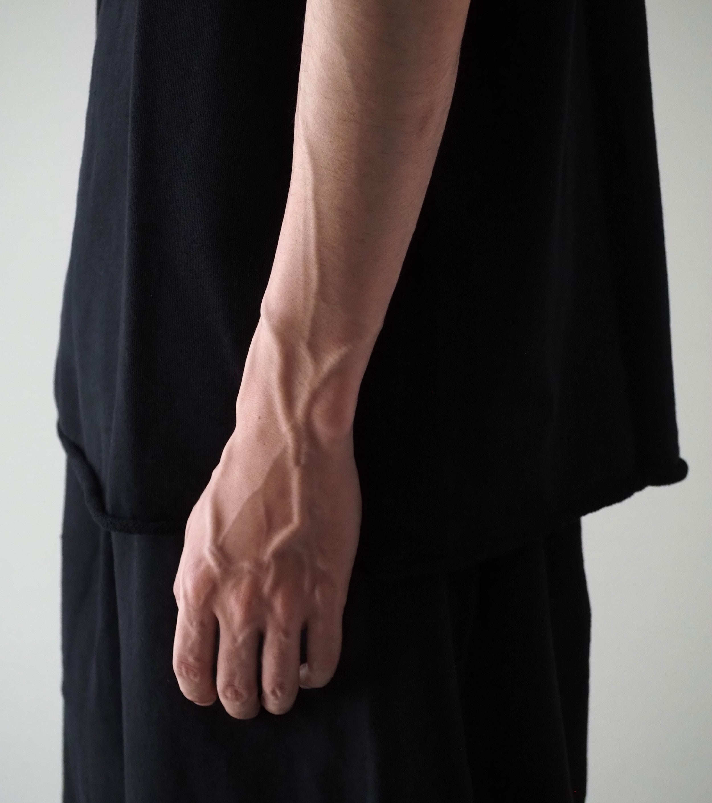 COMOLI LW コットン裏毛 半袖クルー , Black – Navyblue