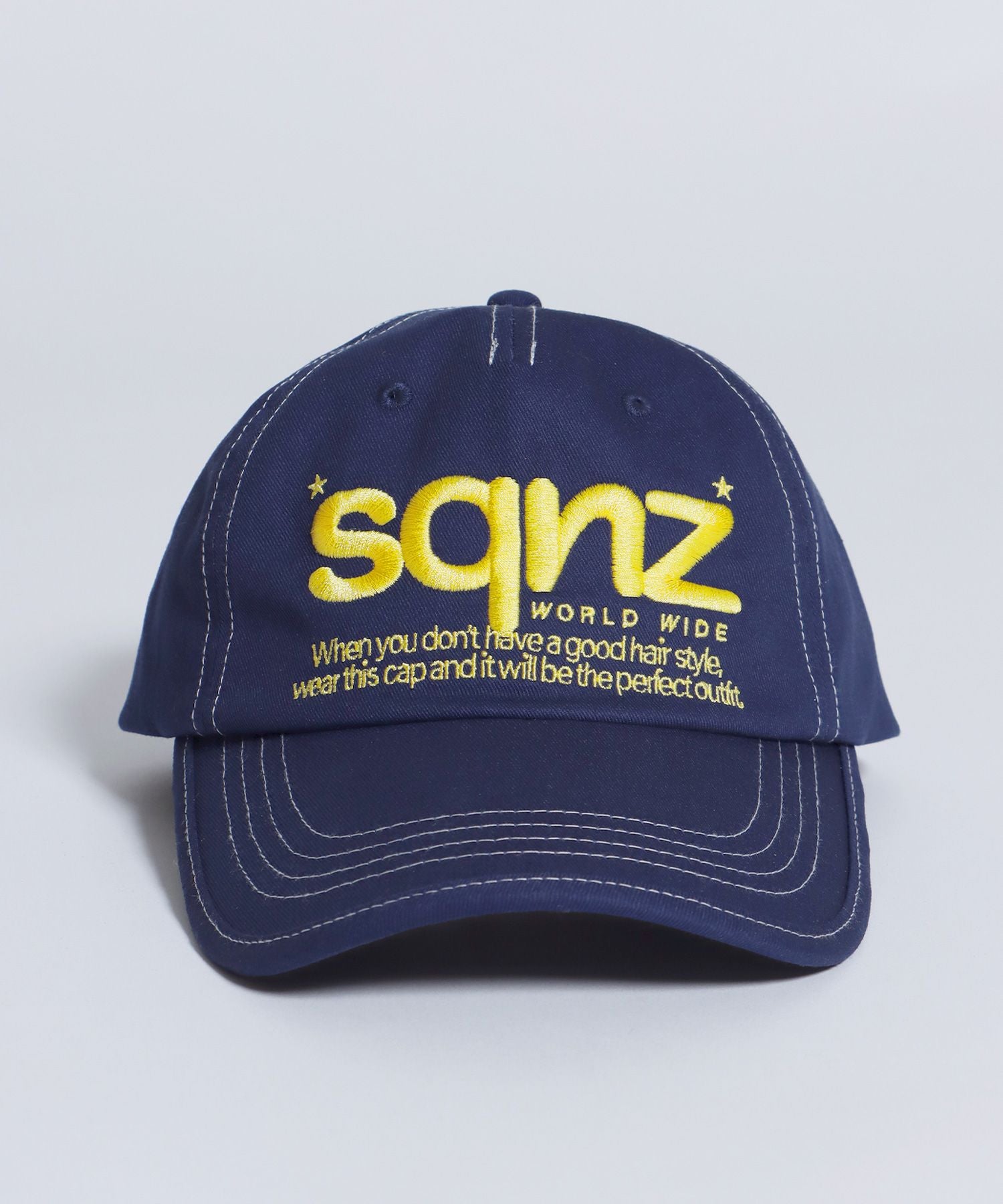sqnz logo cap / ロゴ ベースボール キャップ 刺繍 ストリート
