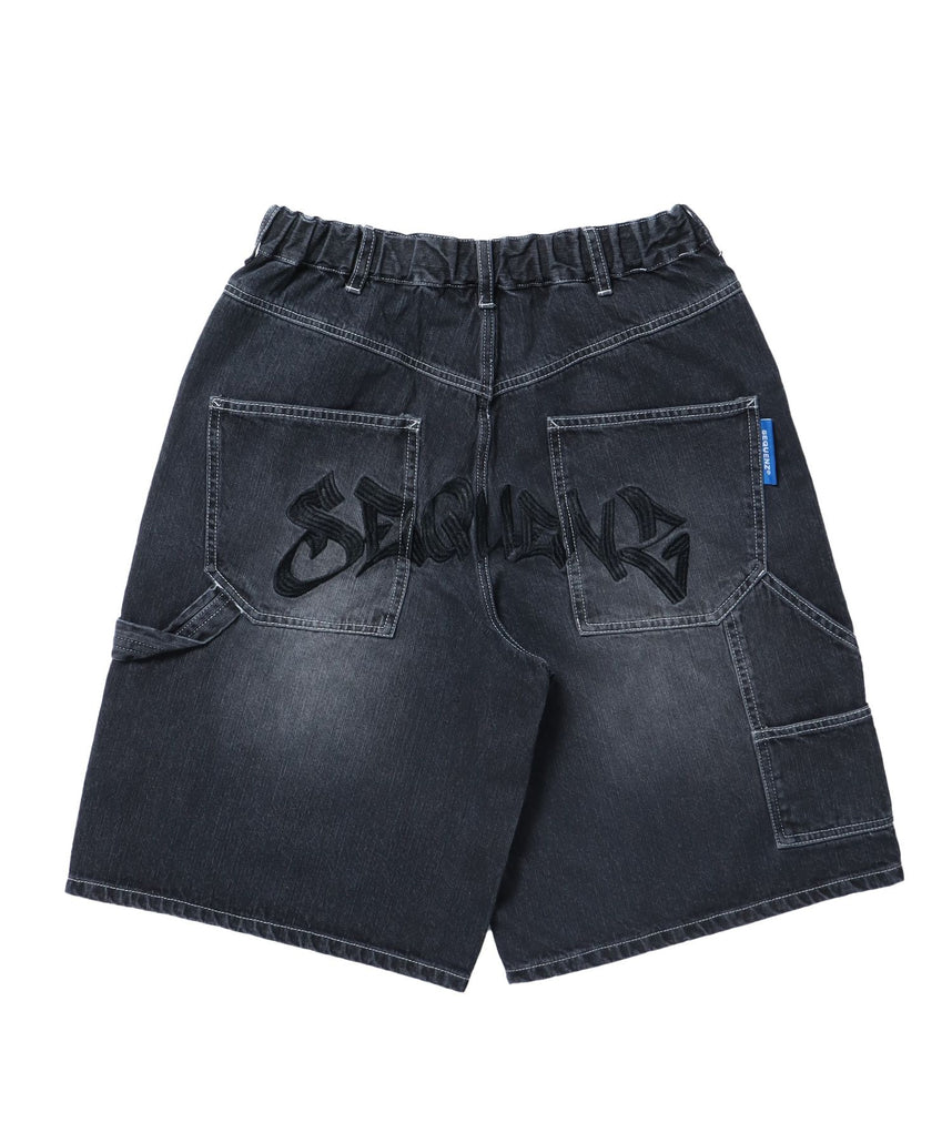 SEQUENZ（シークエンズ）】BACK EMB. SHORT DENIM / デニム パンツ 半