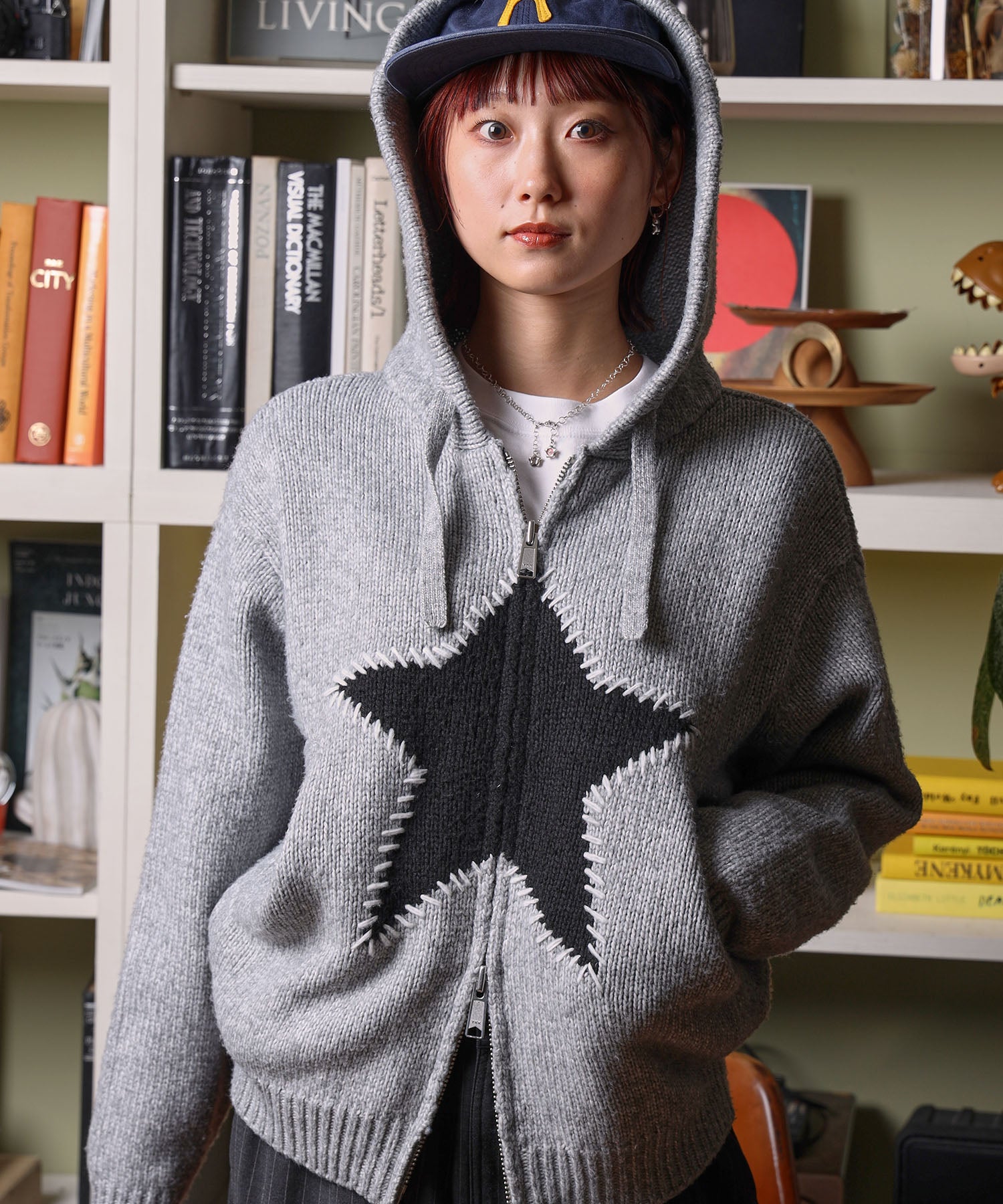 FFEIN(フェイン)】エクアドル風ヘビーニットジップアップ / ニット