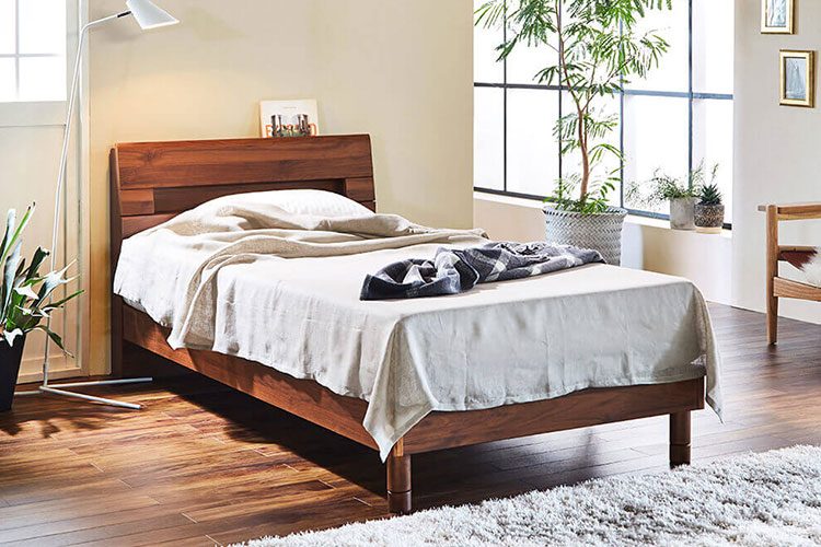 Nob 無印 ベッドフレーム・スモール・ウォールナット材 脚付 2セット