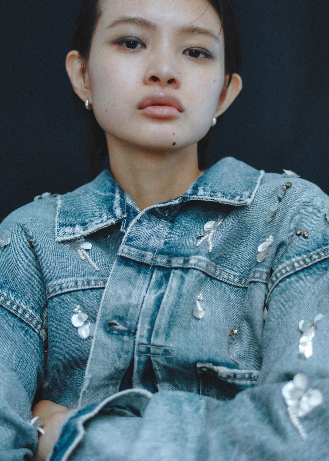 Sequins Embroidery Denim Jacket | Pasand by ne Quittez pas