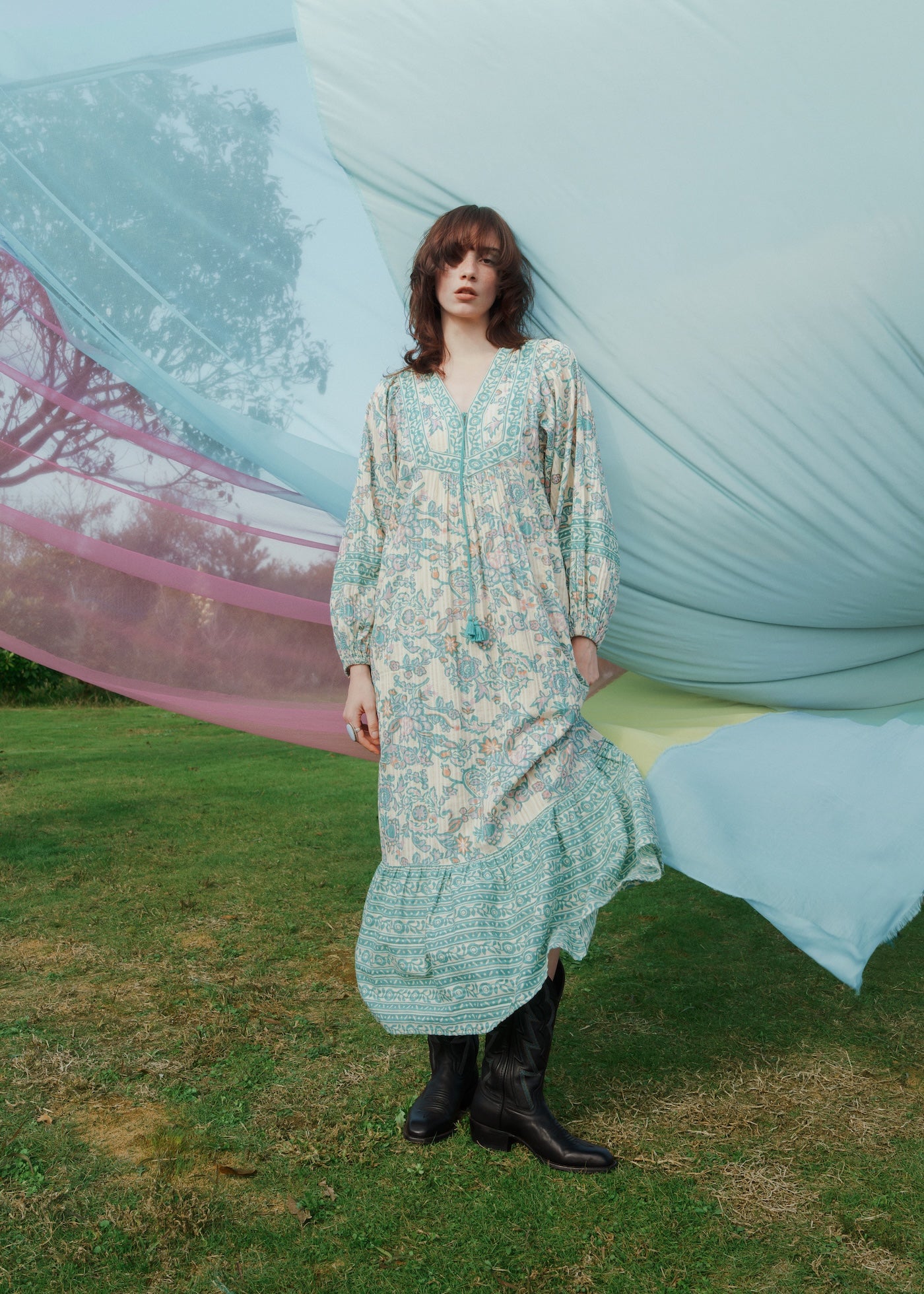 Paisley Flower Print Dress | Pasand by ne Quittez pas | パサン