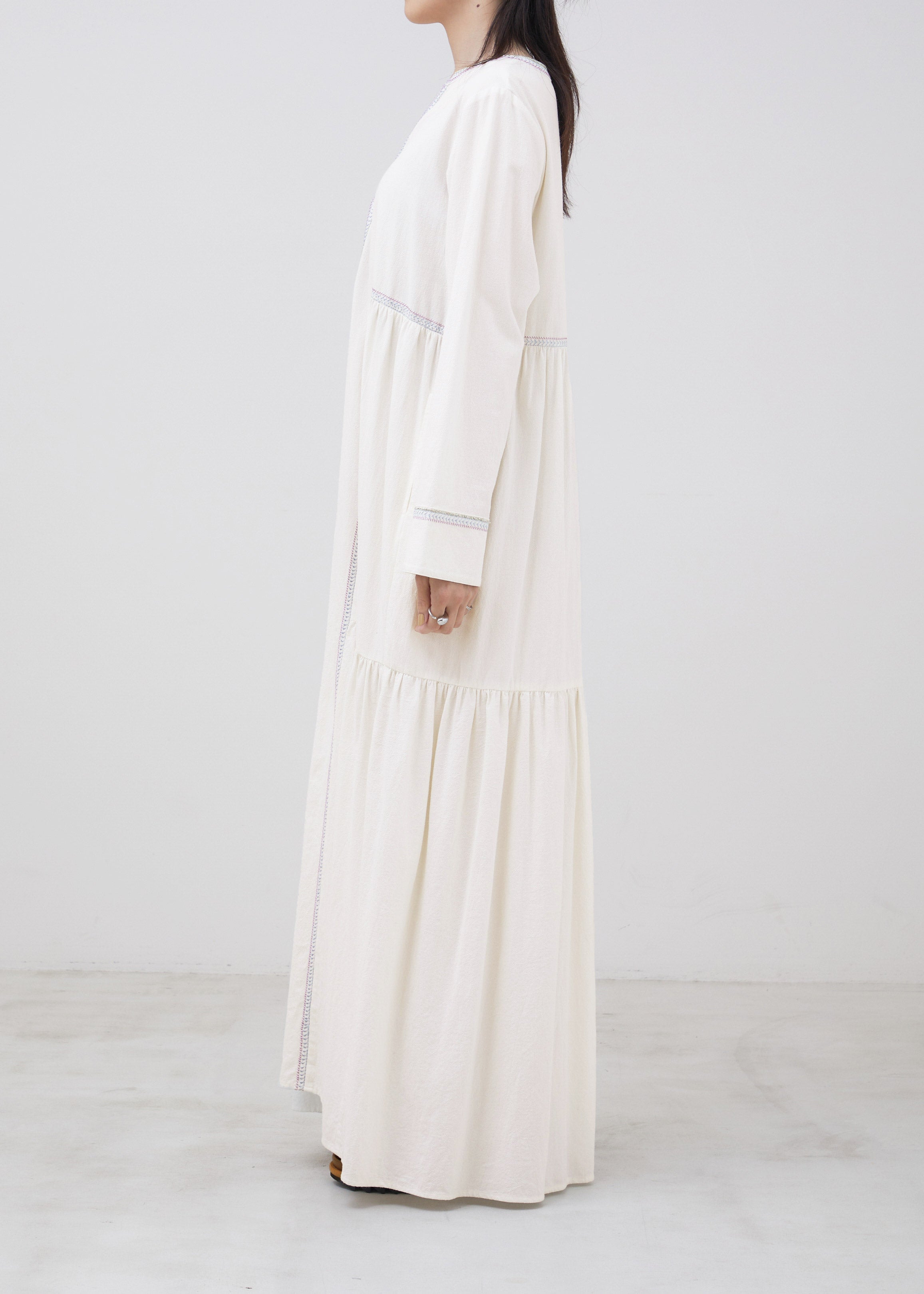 Crimp Cotton Embroidery Dress | Pasand by ne Quittez pas | パサン