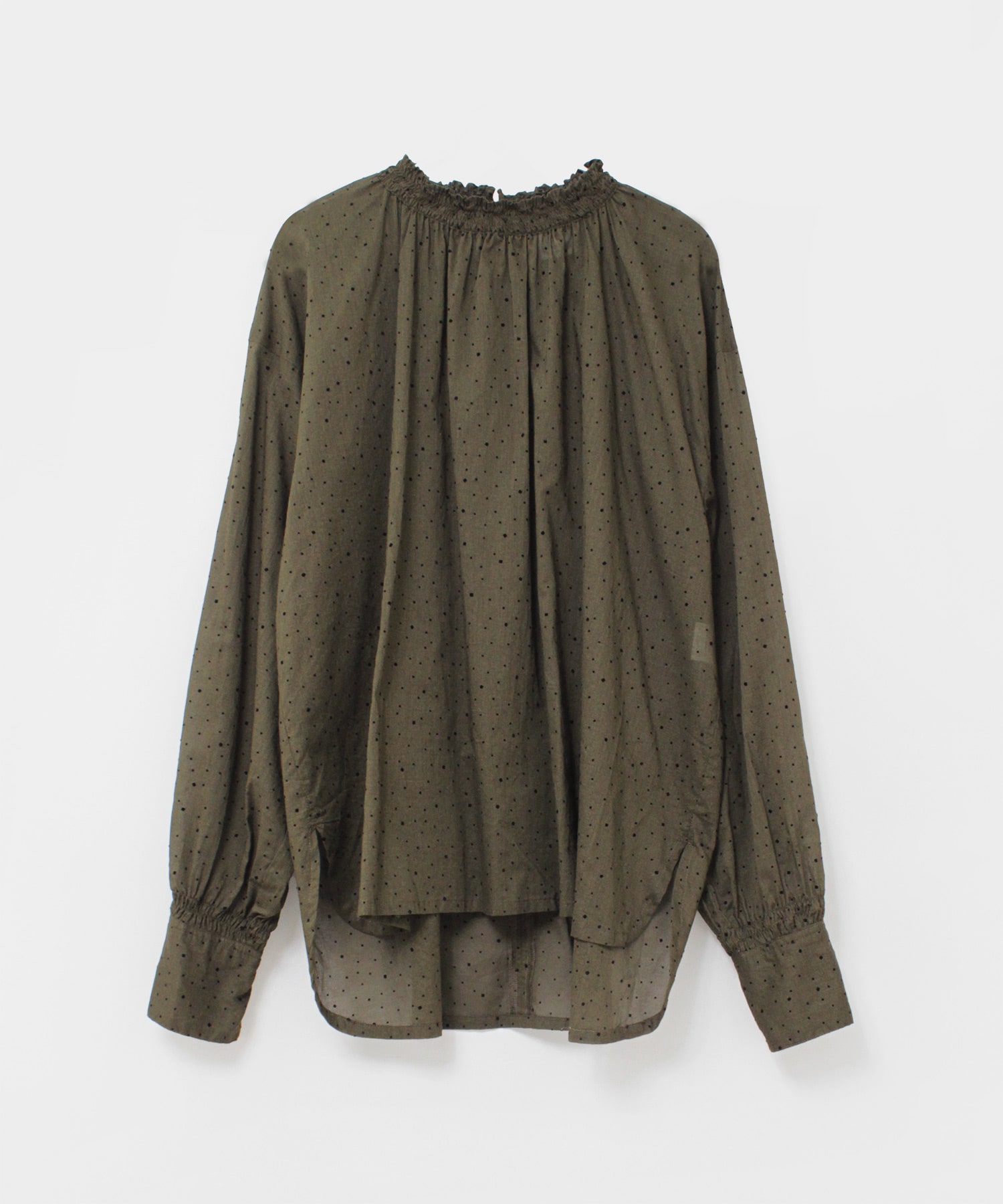 B2914 フロッキーランダムドットブラウス(F ブラック): トップス - RNA