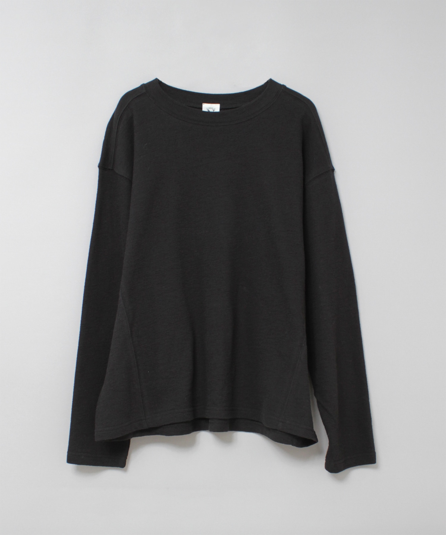 M2535 ブロックインレイロングスリーブプルオーバー(F ブラック