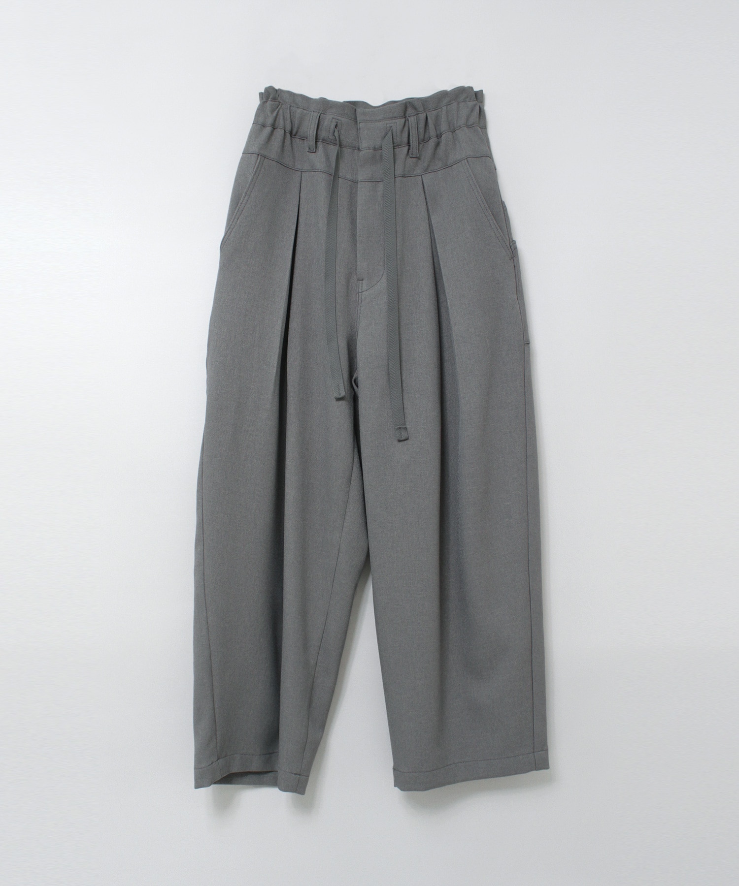 R4366 ウールライクなコックさんのスラックスパンツ(F スチールグレー