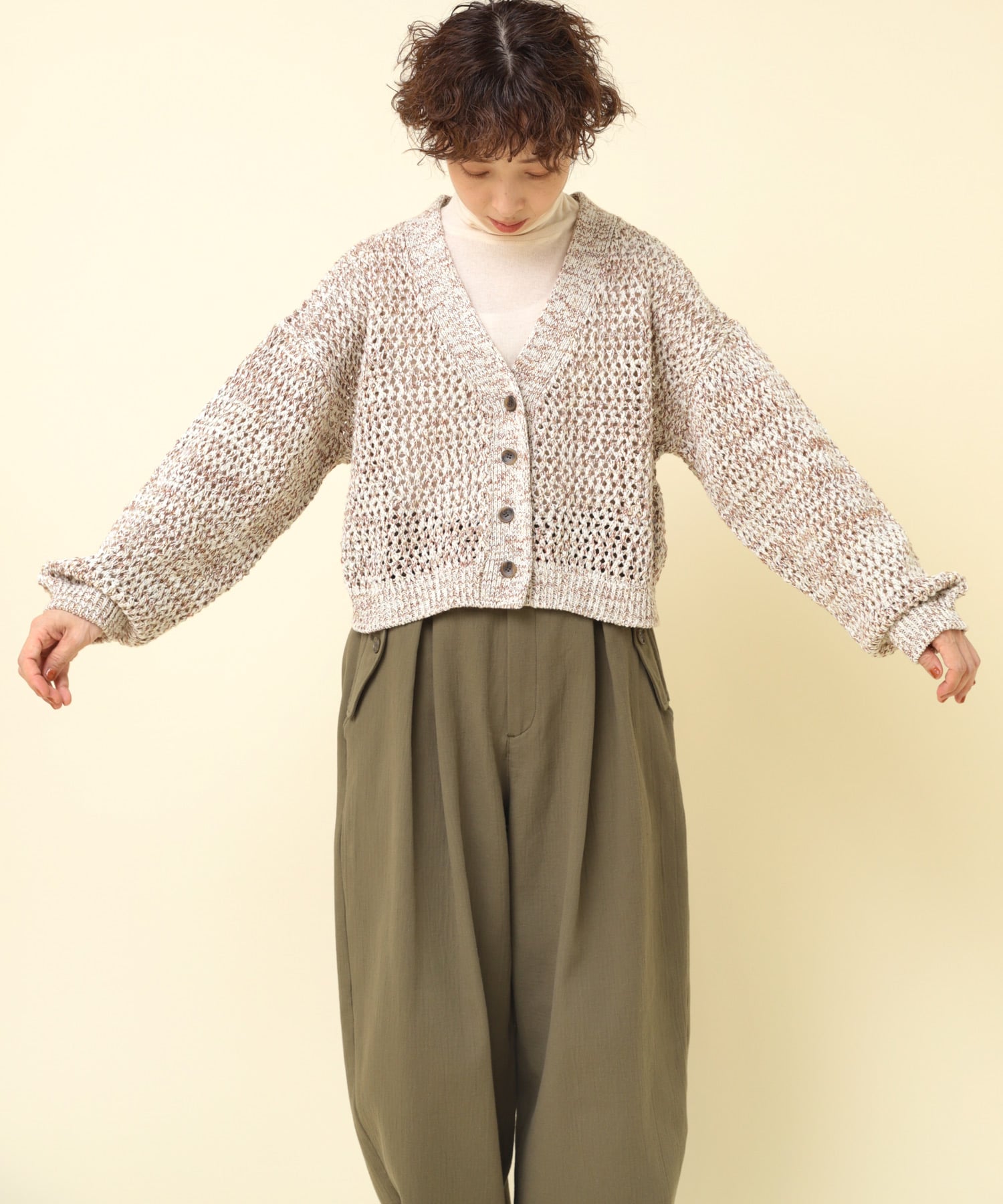 K2684 ミックスヤーンカーディガン(M グレーベース): トップス - RNA