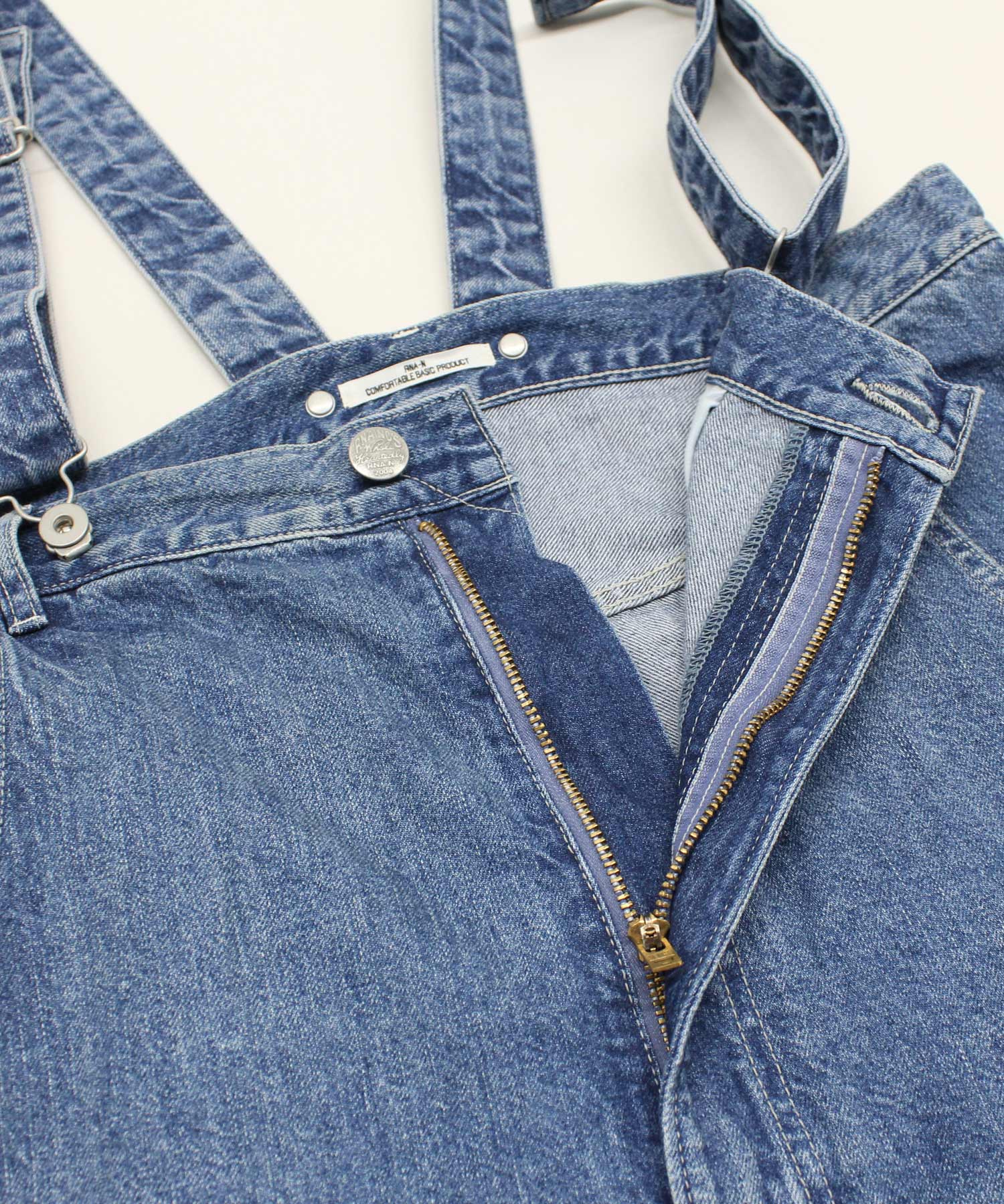 O0734 オーバークロッチサスペンダーパンツ(F オールドダーク