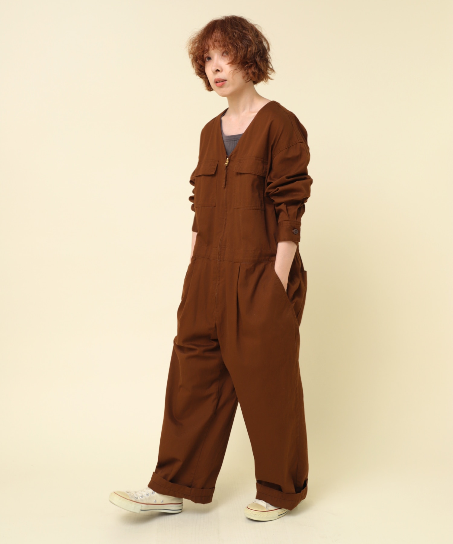 O0731 ワークオールインワン(M グレージュ): オールインワン - RNA