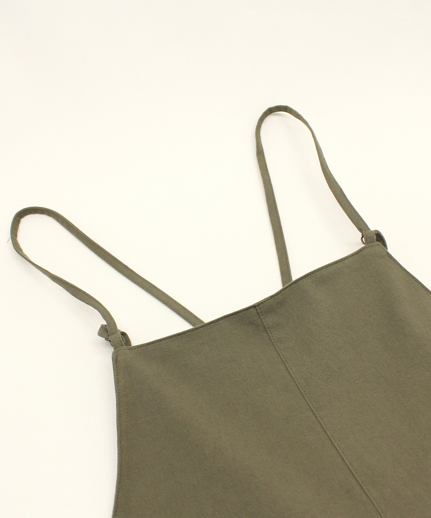 O0729 綿ウールツイルイージーサロペット(M オリーブ): オールインワン